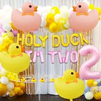 2/4pcs Duck Balloons Duck Shape Foil Balloon Farm Animal Duck Foil Balloons for Birthday Baby Shower Party Decoration Supplies