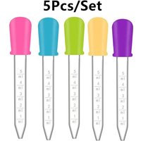 5Pcs/set Droppers Plastic Silicone Baby Pipettes Devices Infant Droppers Feeders Pipette Dropper School Lab Experiment Supplies