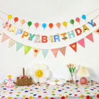 Influencer Birthday Decoration Banners, Flags, and Decorations Children's first birthday party decoration with triangular flags