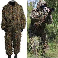 Men Women Ghillie Suit Hunter Camouflage Clothes robe hunting clothes gilly suit Jungle Leave Clothing Hunting Suit
