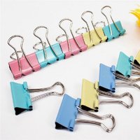 60pcs/lot 15mm Colorful Metal Binder Clips Paper Clip Office Stationery Binding Supplies