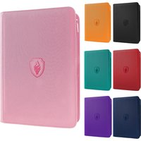 9 Pocket Trading Card Binder, PU Cover Zipper Card Collection Album, Sturdy 360 Side-Loading Card Folder Holder for Game Cards