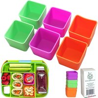 Lunch Divider Microwaveable Bakeware Dish Cup Reusable Silicone Kids Bento Box Dessert Holder Divider Salad Dressing Container