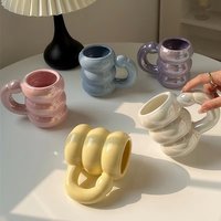 420ml Ceramic Chubby Mug Creative Nordic Coffee Cup Cute Office Afternoon Tea Cloud Mugs Kitchen Drinkware Home Accessories
