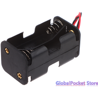 High Quality AA Battery Holder 6V for 4 x AA Batteries Black Plastic Storage Box AA Battery Case Dual Layers With Wire Lead