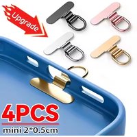 Mini Ultra-thin Stainless Steel Mobile Phone Lanyard Patch Pad Silent Hole Clip Charging Port Gasket Lanyard Tab Card for iPhone
