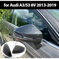 For Audi A3 S3 8V RS3 Sline 2013 2014 2015 2016 2018 2017 2019 Replace Carbon Fiber Look Silver Black Side Mirror Cap Covers