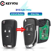 KEYYOU 2/3/4/5 Buttons Flip Smart Remote Key 315MHz/433Mhz ID46 Chip for Chevrolet Cruze Sail Orlando Malibu Aveo Spark Lova