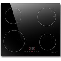 NOXTON Induktionskochfeld 60 cm eingebaut, 6400 W, 4-Zonen-Elektrokochfeld mit Leistungsverstärker, Sicherheitsschloss, 9 Heizinstellungen, Timer, 230 V