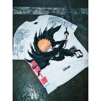 Oversized anime t shirt kurosaki Ichigo graphic t shirts fashion streetwear y2k top cotton comics short sleeved men clothing