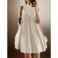 ZANZEA Elegant Sleeveless A-line Vestidos 2024 New Chinese Dress Women Pleating Party Dress Vintage Fashion Mandarin Collar Robe