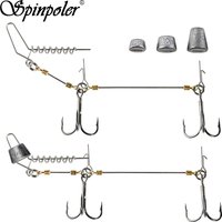 Spinpoler The Pike Stinger Rig Multi-Depth Screw With Spiral Sinker Weight 3x-Strong Treble Hooks For Softbait Shads Curltails