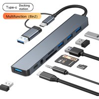 8in1 USB C Hub 4 USB Ports 1 USB-C Jack TF/SD Card Reader 3.5mm Audio Output for MacBook pro iPad pro iPhone 15 Laptop
