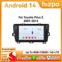 Hizpo 2Din 9 Zoll Android14 Autoradio für Toyota Prius 3 2009–2015 Snapdragon 6115 Steuergerät GPS RDS DSP Auto CarPlay 4G BT