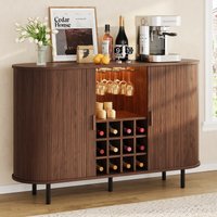 Custom Modern Bar Cabinet With Adjustable Shelves RGB Lights Wine Cabinet With Wine Glass Holder Wine Rack Living Room Sideboard