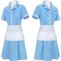 The Musical Waitress Cosplay Costumes Women Lolita Blue Maid Dress Role Play Clothing Uniform Halloween Party Outfit