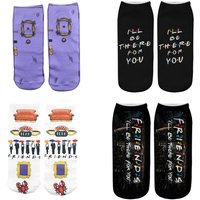 Friends Tv Show Socks Cosplay cartoon unisex Casual Non Slip Breathable Comfortable Short Tube Couple Happy Socks Cosplay Hallow