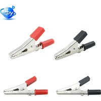 Insulated Plastic Handle Metal Crocodile Clamps - 52mm Durable Test/Charging Clips - 1/2/5/10pcs Electrical Cable Clamp Leads