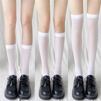 20/32/40/52cm JK Style Student School Girl Thigh Stockings Solid Color Black White Long Kawaii Socks Lolita Over Knee High Socks