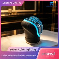 LED Seven Color Light Type-c Crystal Shift Knob For Manual/Reverse Gear Up 5-Speed/6-Speed 10/12MM Diameter