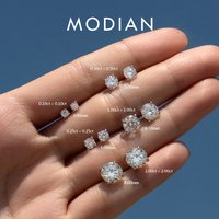 MODIAN 5 Sizes D Color Moissanite Earrings 925 Sterling Silver Sparkling Luxury Stud Earrings For Women Wedding Fine Jewelry image 4