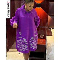 Fashion Print Pleated Dress Women Lapel Floral Sleeves Design Single Breasted A-line Dresses 2024 Summer New