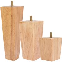 Pieds carrés pour meubles en bois massif, pieds pour canapé, armoires, lits, table settcopique, accessoires pour meubles de maison, 60mm, 100mm, 150mm, 4 pièces par ensemble