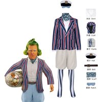 Oompa Loompa Costume Kids Adult Men Women Movie Deep Roy Willy Cosplay Outfit Coat Full Suit Halloween Party Costume