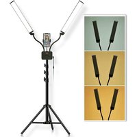 Double Arms LED Fill Light Photo Studio Long Strips LED Ring Lamp with Tripod LCD Screen 3200-5600K Photographic Selfie Lighting
