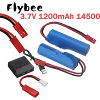 (JST plug) 14500 Li-ion 1200mAh 3.7V Battery with Charger For RC Stunt Dump Car, R/C Twist- Desert Car, RC Climbing cars