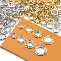 KALASO Brass Crystal Grommet Rhinestone Eyelet Fit Leather Craft Shoes Belt Cap Diy Supplies Outer Diameter 12mm/15mm/17mm/22mm