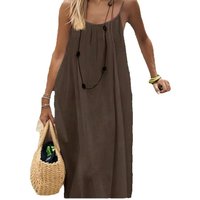 SURI New Arrival Women's Strapless Backless Long Loose Home Dress Comfortable Sleepwear Casual Maxi Dress
