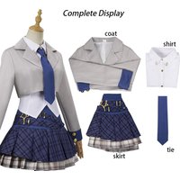 JK style checkered school uniform complete set of cosplay costumes, including short suit jackets, shirts, ties, and pleated skir