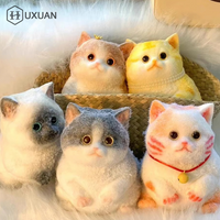 Handmade Cat Kitten Taba Squeeze Silicone Fuzzy Cat Hand Painted Squeeze Toy Mochi Toy Hand Relax Stress Release Gift Toy