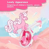 Kids Unicorn Snorkel Mask Full Dry Anti fog Waterproof With Advanced Respiratory System Diving Swim Equipment For Children