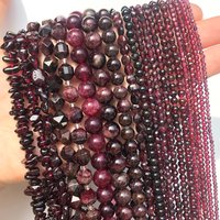 Perles de pierre précieuse de grenat naturel, rondes irrégulières à facettes, perles de taille d'espacement amples pour la fabrication de bijoux, Bracelet fait à la main