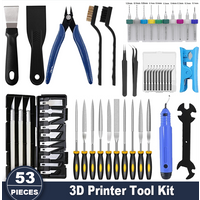 3D Printer Tools Kit, 53pcs 3D Printer Accessories for All FDM/SLA Printers Includes Nozzle Cleaning Tools, Removal Scrapers,