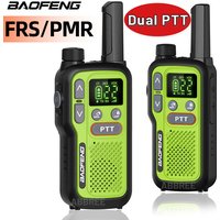 2PCS Baofeng BF-T18 Mini Walkie Talkie Long Range PMR FRS Dual PTT Two Way Radio Type-C Charger NOAA Service For Trip Camping