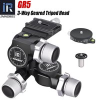 GR5 CNC Aluminum Alloy High Precision 3Way Geared Tripod Head Load Capacity 6kg with Arca Type QR Plate, for Photography Camera