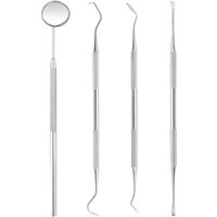 3Pcs 304 Stainless Steel Dental Instrument Set – Scraper + Mirror + Probe for Teeth Cleaning & Surgery