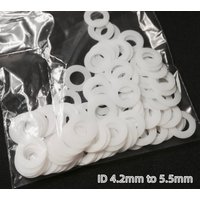 Custom PTFE Washers,100 Pcs,ID 4.2 - 5.5mm,Chemical Heat Resistant Shim,Low Friction Spacers,Non-stick Sealing Gasket for Valves