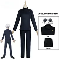 2026 Anime Gojo Satoru Cosplay Uniform Jujutsu Kaisen Gojo Satoru Cosplay Costume High School Uniform Wig Suit Halloween Costume