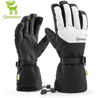 AliExpress Qunature Ski Gloves Outdoor Windproof Anti-loss Insulated Gloves Touchscreen Fingertips Adjustable Warm Bicycle Glove Snowmobile
