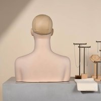 Mannequin Head with Shoulders Realistic Face Hairpiece Display Head Accessory Display Bust Polished Stand-Ready