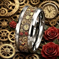 Vintage Steampunk Mechanical Gear Clock Rings for Men Silver Color Stainless Steel Ring Retro Rock Biker Jewelry Gift Wholesale