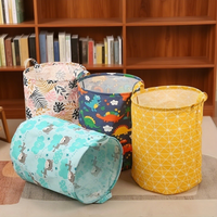 1Pc/Cartoon-Style Fabric Dirty Laundry Basket, Large Capacity Storage Basket, Household Moisture-Proof Clothing Organizer Bag