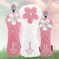fashion sakura Golf Head Covers for Driver & Woods for golf lovers, Premium PU Material Head cover