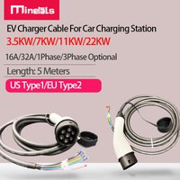 Prise de chargeur EV pour véhicule électrique, câble US et EU, station de charge de voiture, 16A, monophasé, triphasé, 3,5 KW, 11KW, Vope1, Vope2
