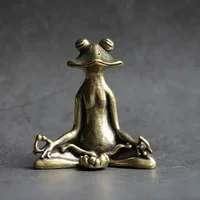 Vintage Pure Copper Frog Incense Holder Retro Copper Zen Tea Pet Ornament Desktop Censer Home Teahouse Decor Craft Gift
