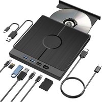 7-in-1 USB 3.0 Type C External CD DVD RW Optical Drive DVD Player Burner Reader Multi-Function Drive For Windows Mac PC Laptop